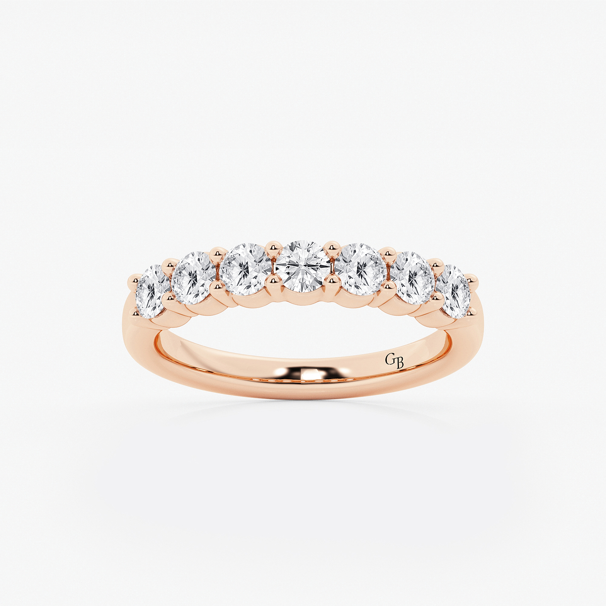1 ctw Round Lab Grown Diamond Seven Stone Shared Prong Anniversary Band