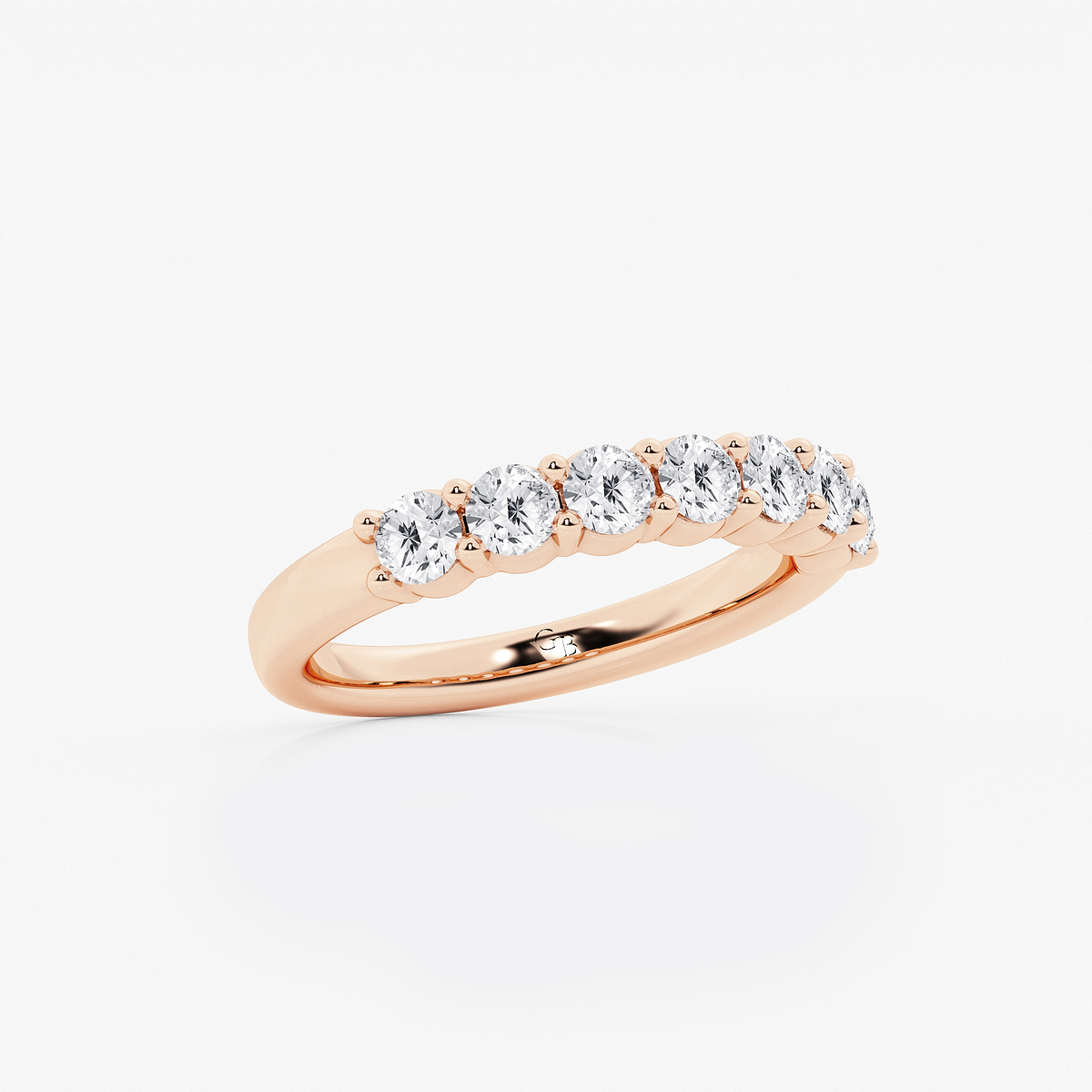 Additional Image 1 for  1 ctw Round Lab Grown Diamond Seven Stone Shared Prong Anniversary Band