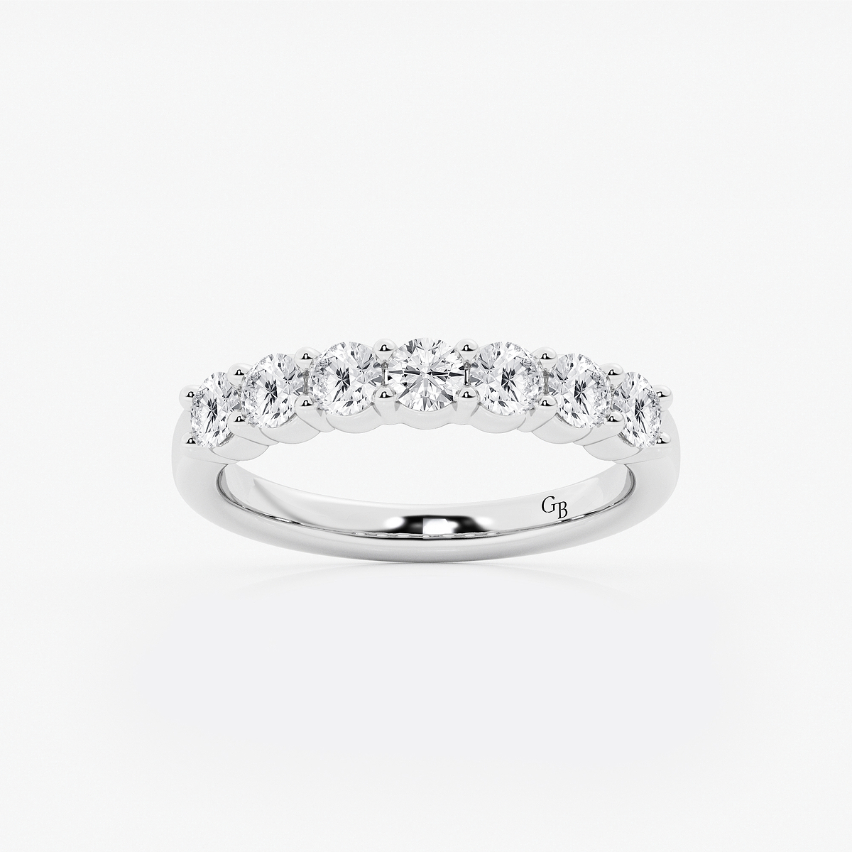1 ctw Round Lab Grown Diamond Seven Stone Shared Prong Anniversary Band