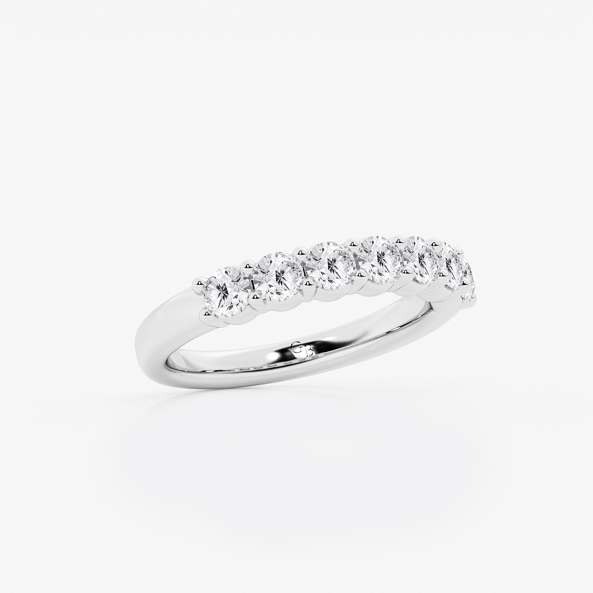 Additional Image 1 for  1 ctw Round Lab Grown Diamond Seven Stone Shared Prong Anniversary Band