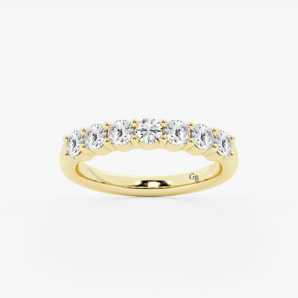 1 ctw Round Lab Grown Diamond Seven Stone Shared Prong Anniversary Band