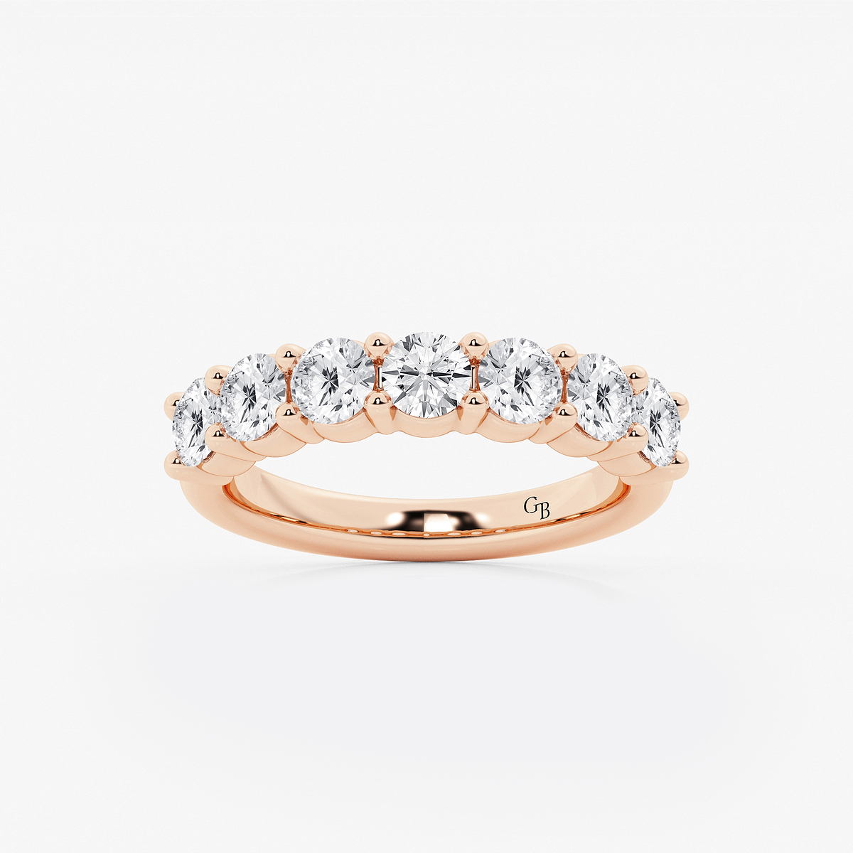 2 ctw Round Lab Grown Diamond Seven Stone Shared Prong Anniversary Band