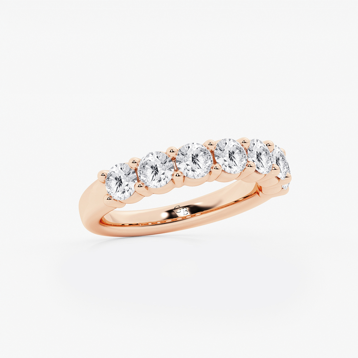 Additional Image 1 for  2 ctw Round Lab Grown Diamond Seven Stone Shared Prong Anniversary Band