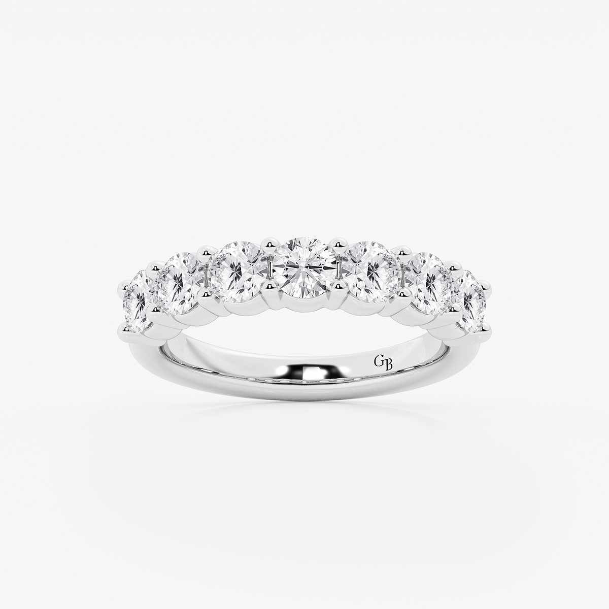 2 ctw Round Lab Grown Diamond Seven Stone Shared Prong Anniversary Band