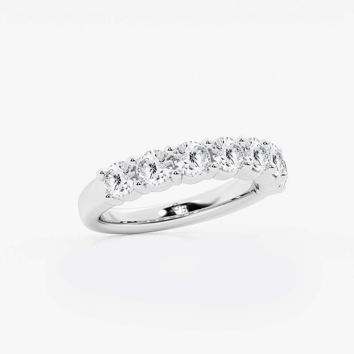Additional Image 1 for  2 ctw Round Lab Grown Diamond Seven Stone Shared Prong Anniversary Band