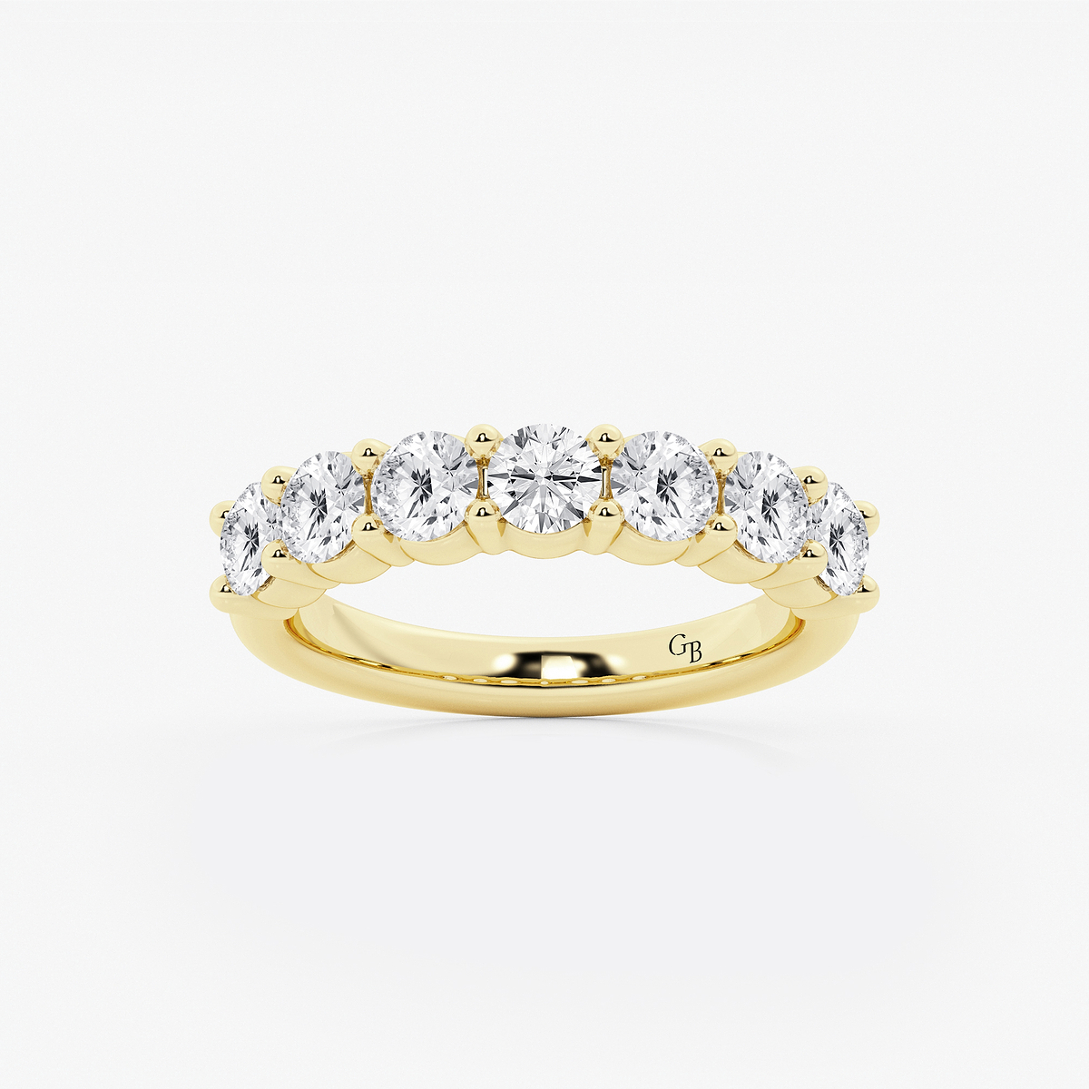 2 ctw Round Lab Grown Diamond Seven Stone Shared Prong Anniversary Band