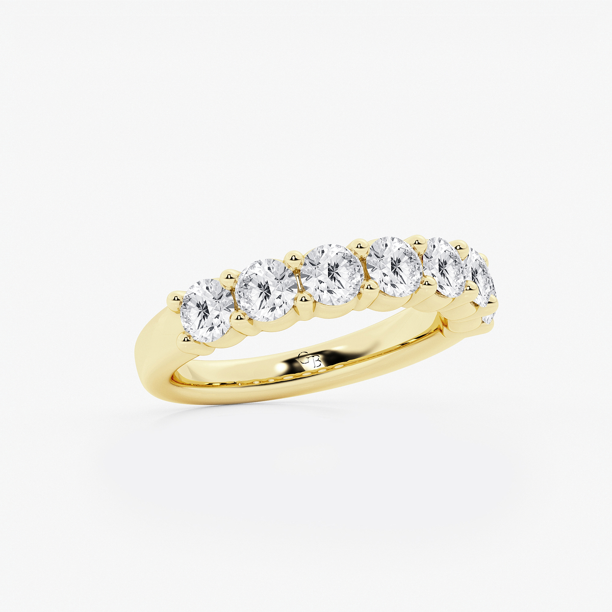 Additional Image 1 for  2 ctw Round Lab Grown Diamond Seven Stone Shared Prong Anniversary Band