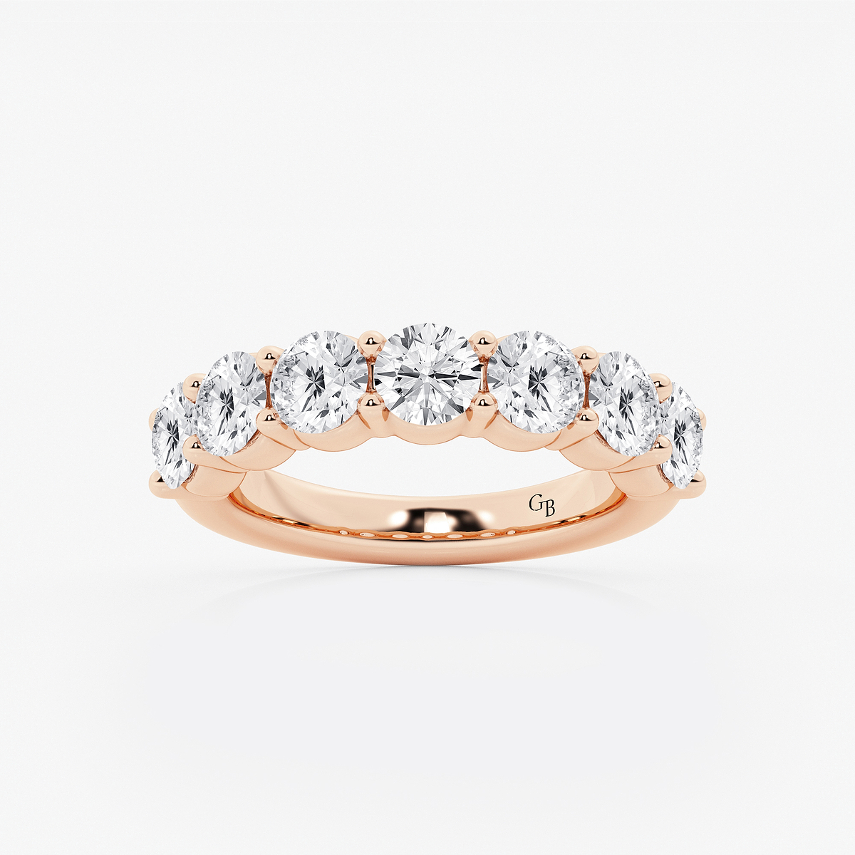 3 ctw Round Lab Grown Diamond Seven Stone Shared Prong Anniversary Band