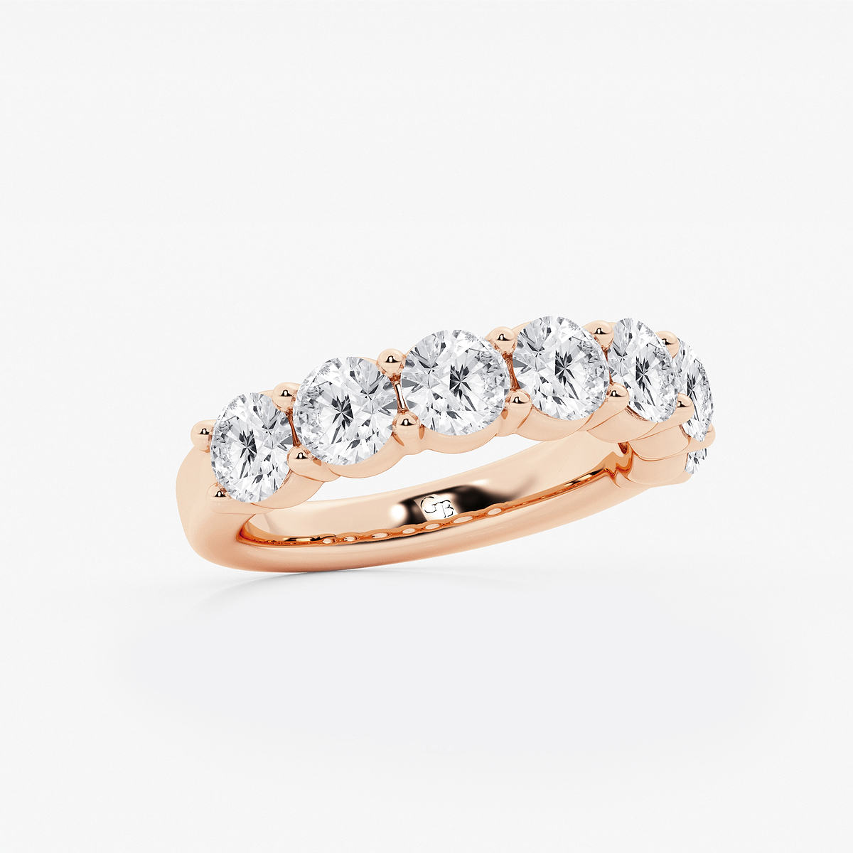 Additional Image 1 for  3 ctw Round Lab Grown Diamond Seven Stone Shared Prong Anniversary Band