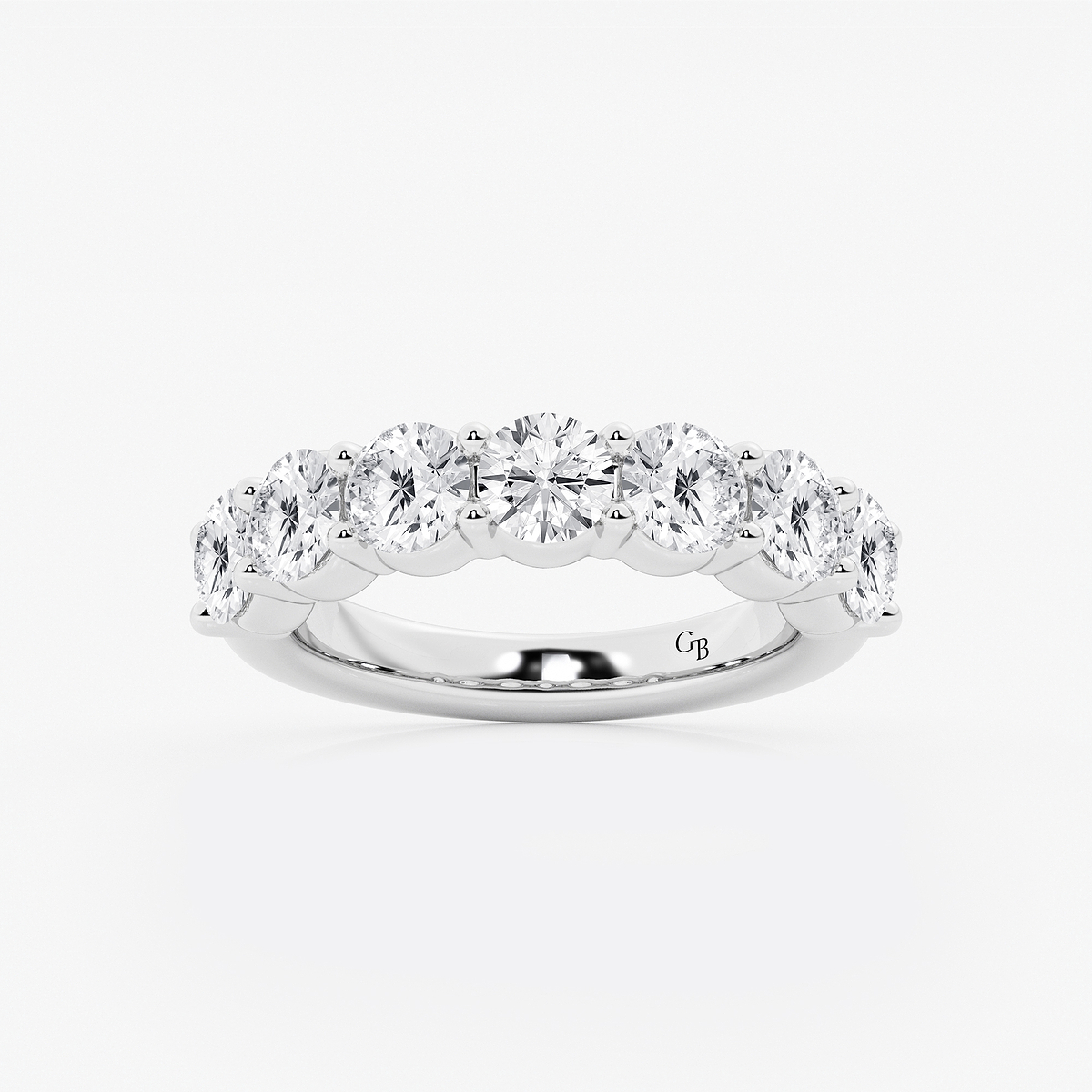 3 ctw Round Lab Grown Diamond Seven Stone Shared Prong Anniversary Band