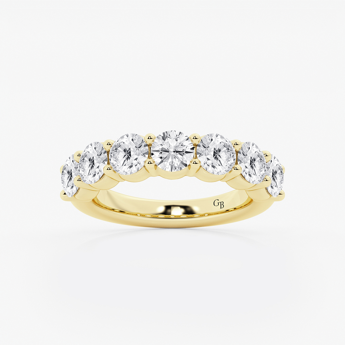3 ctw Round Lab Grown Diamond Seven Stone Shared Prong Anniversary Band