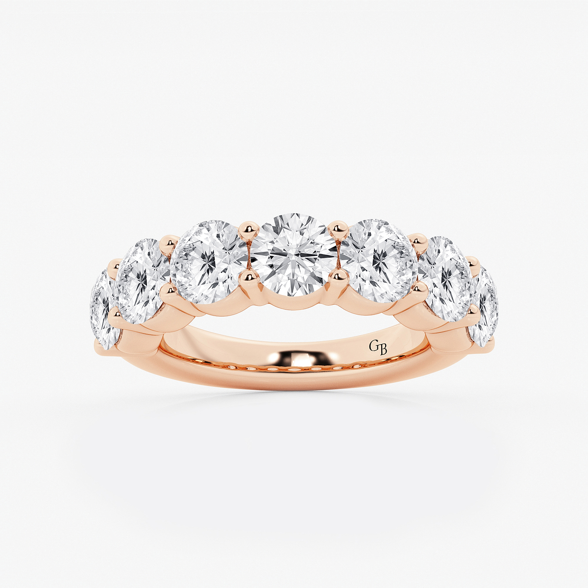 4 ctw Round Lab Grown Diamond Seven Stone Shared Prong Anniversary Band