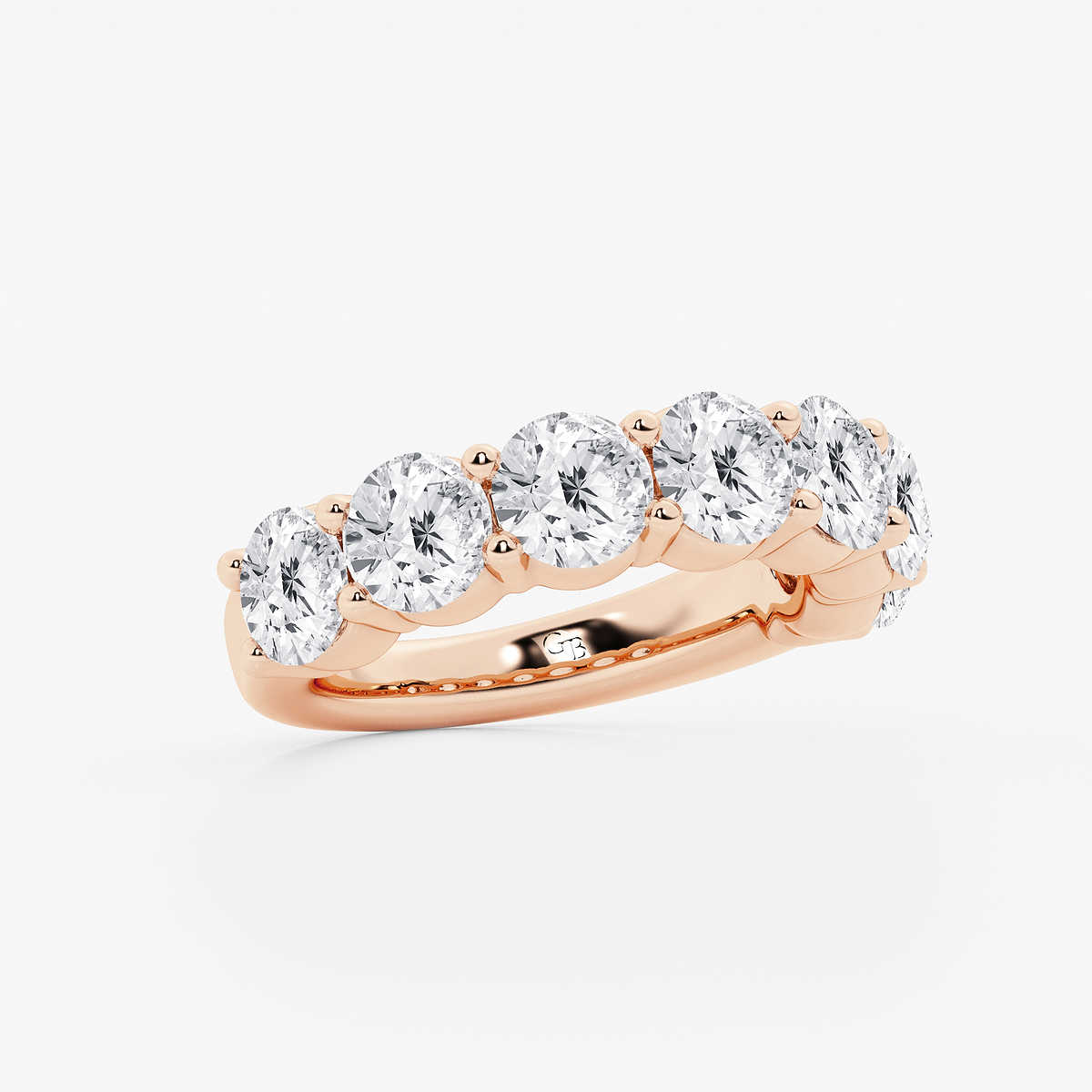 Additional Image 1 for  4 ctw Round Lab Grown Diamond Seven Stone Shared Prong Anniversary Band