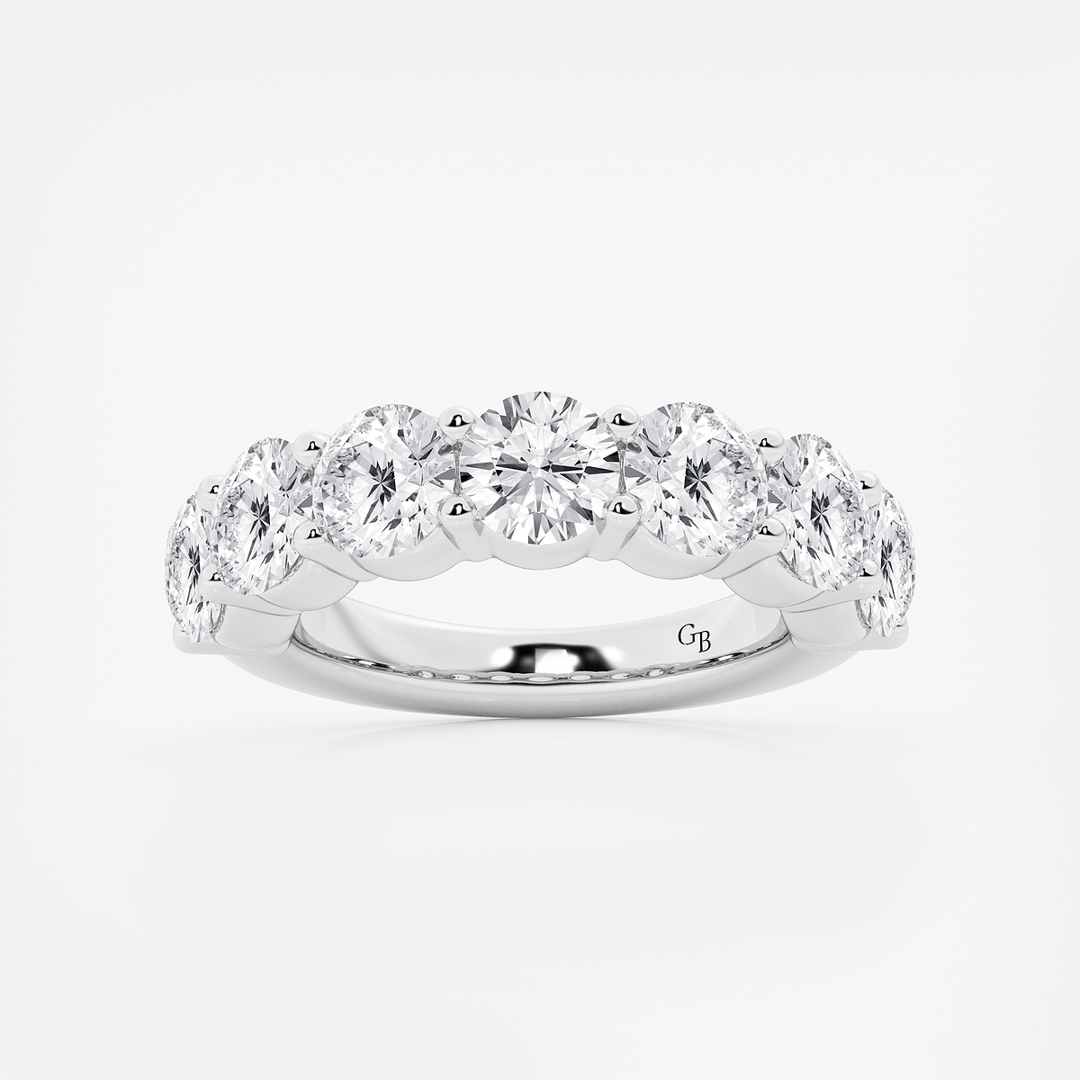 4 ctw Round Lab Grown Diamond Seven Stone Shared Prong Anniversary Band