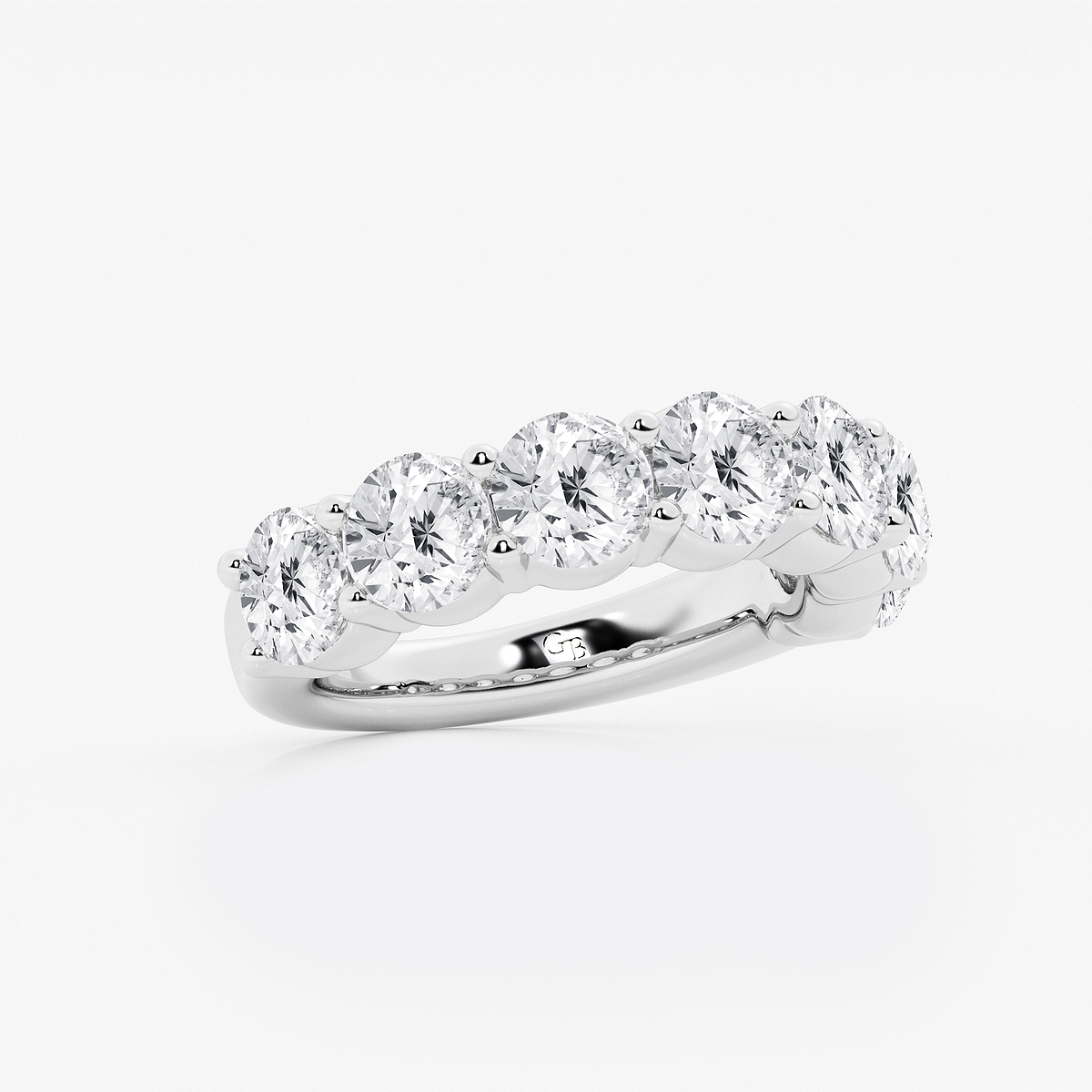 Additional Image 1 for  4 ctw Round Lab Grown Diamond Seven Stone Shared Prong Anniversary Band