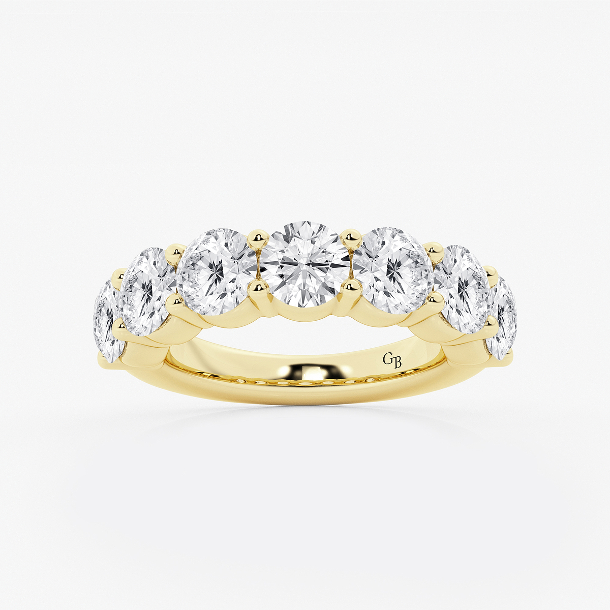 4 ctw Round Lab Grown Diamond Seven Stone Shared Prong Anniversary Band