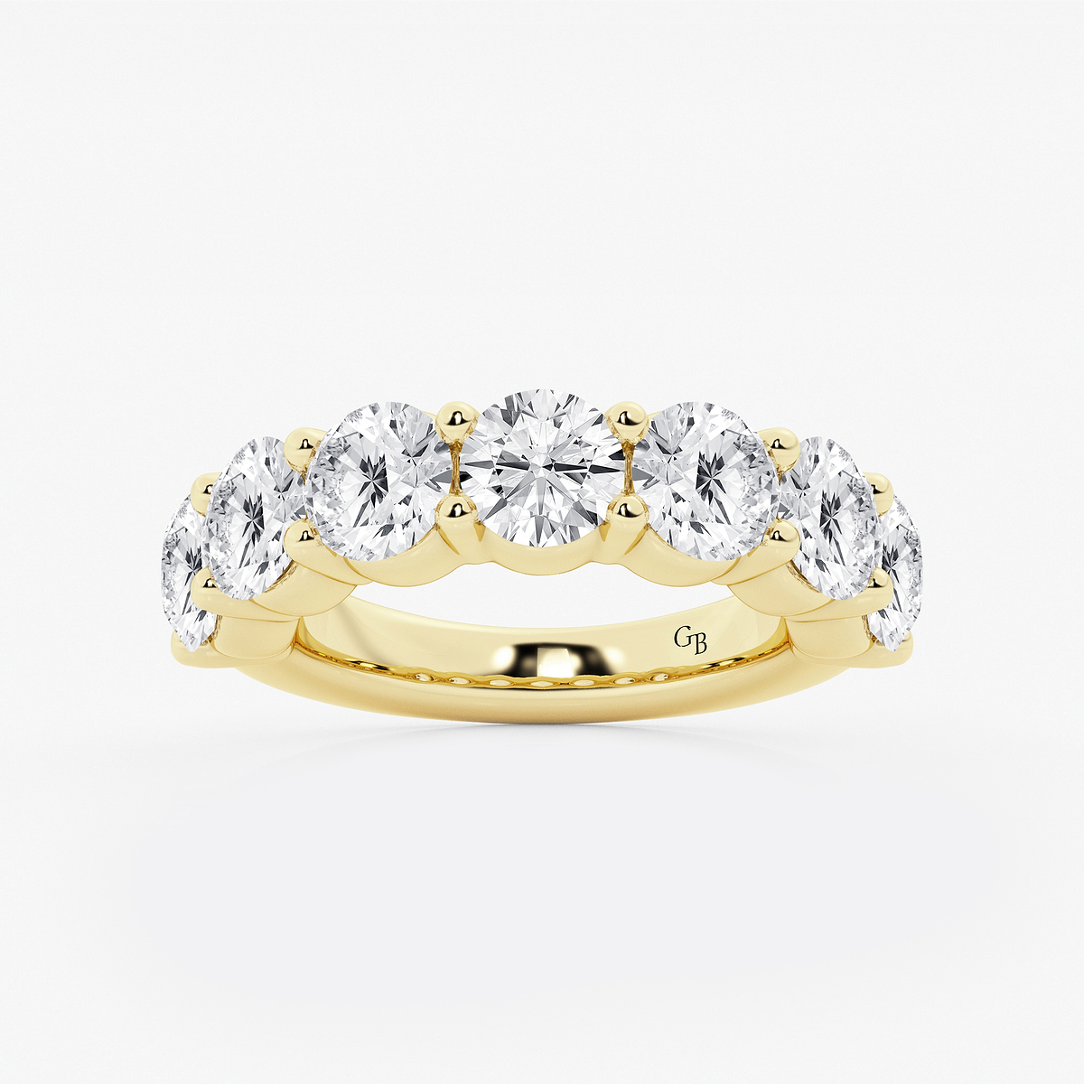 5 ctw Round Lab Grown Diamond Seven Stone Shared Prong Anniversary Band
