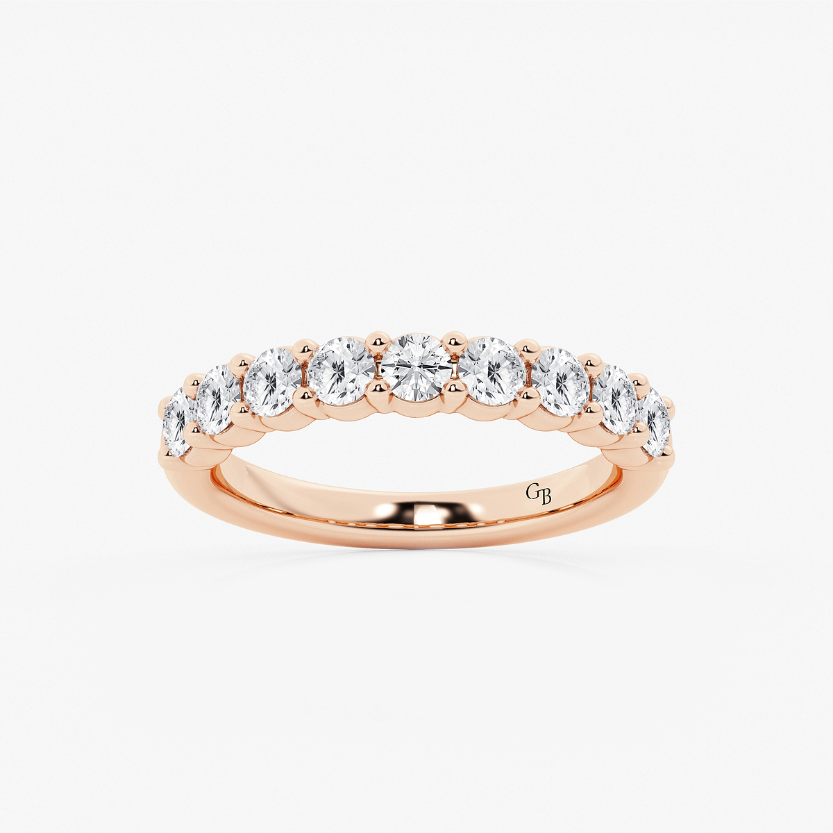1 ctw Round Lab Grown Diamond Nine Stone Shared Prong Anniversary Band