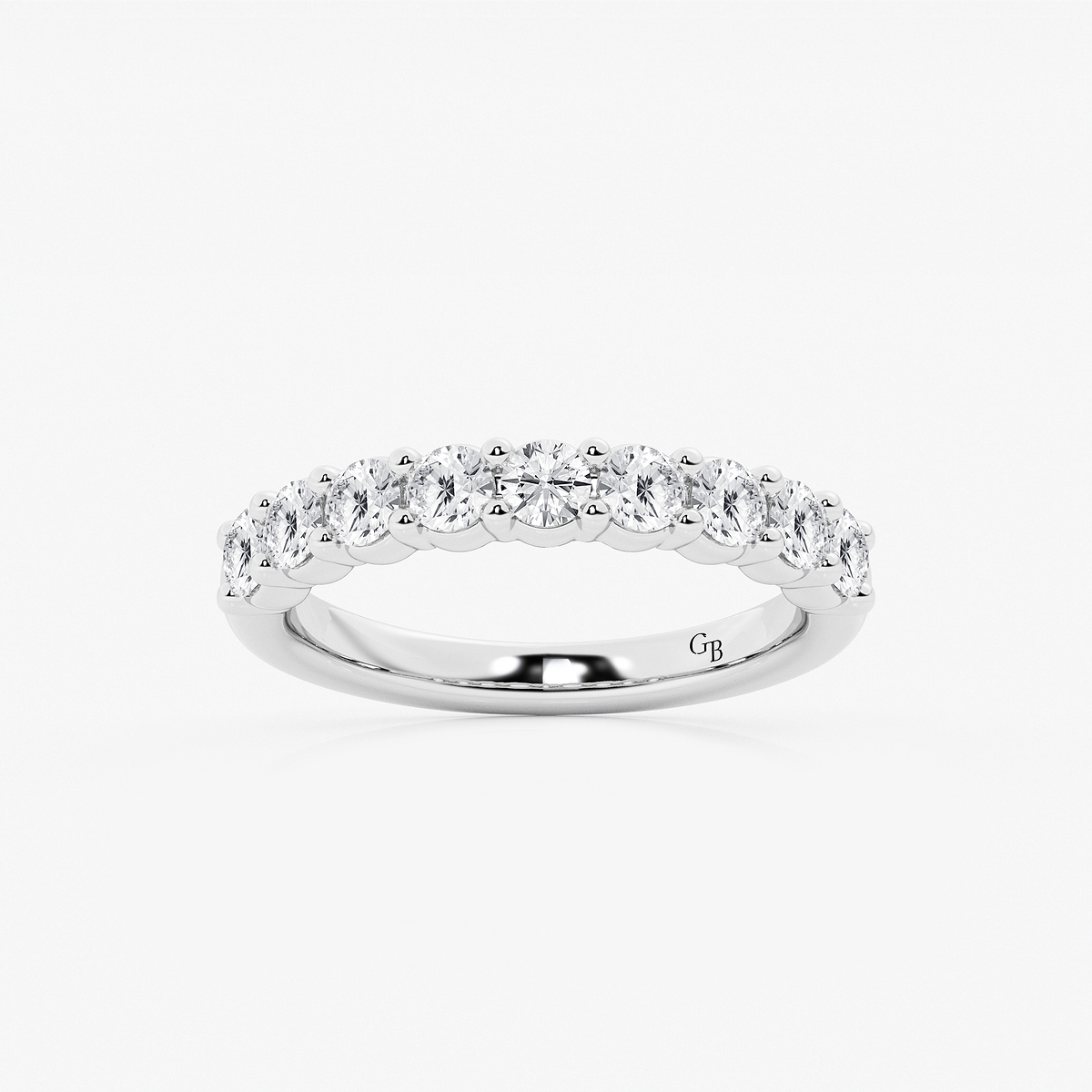 1 ctw Round Lab Grown Diamond Nine Stone Shared Prong Anniversary Band