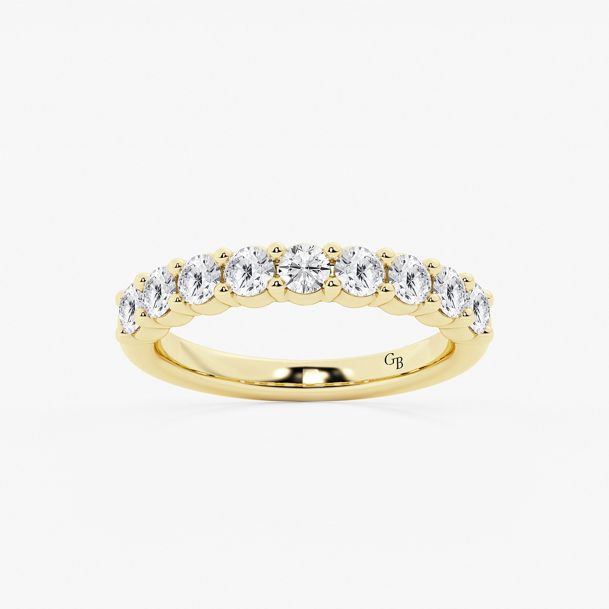 1 ctw Round Lab Grown Diamond Nine Stone Shared Prong Anniversary Band