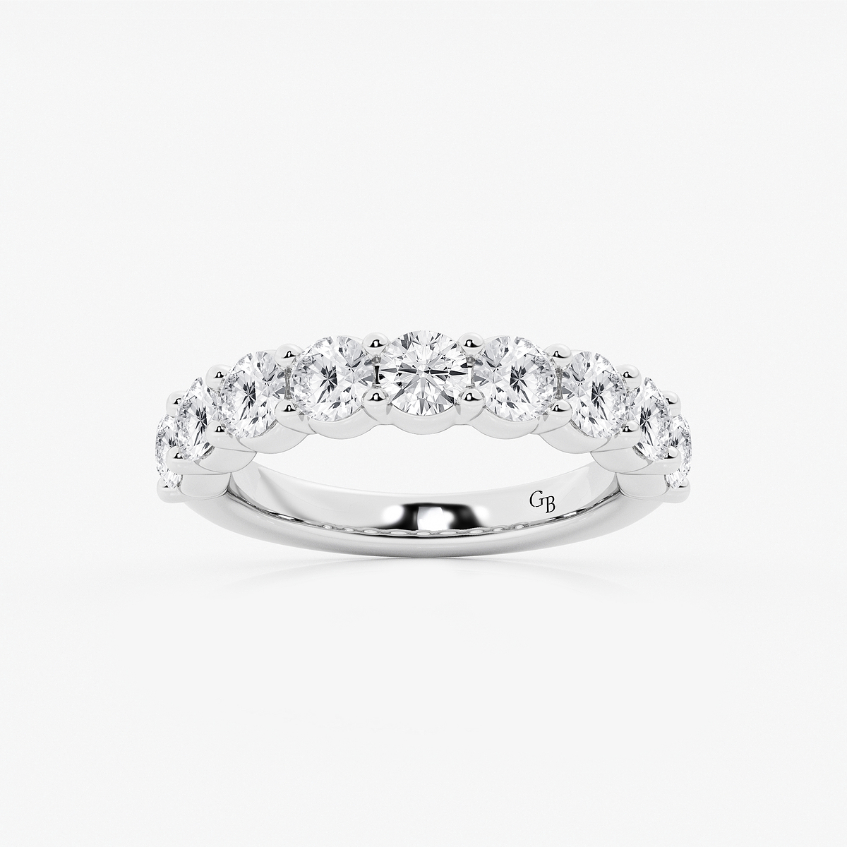 2 ctw Round Lab Grown Diamond Nine Stone Shared Prong Anniversary Band