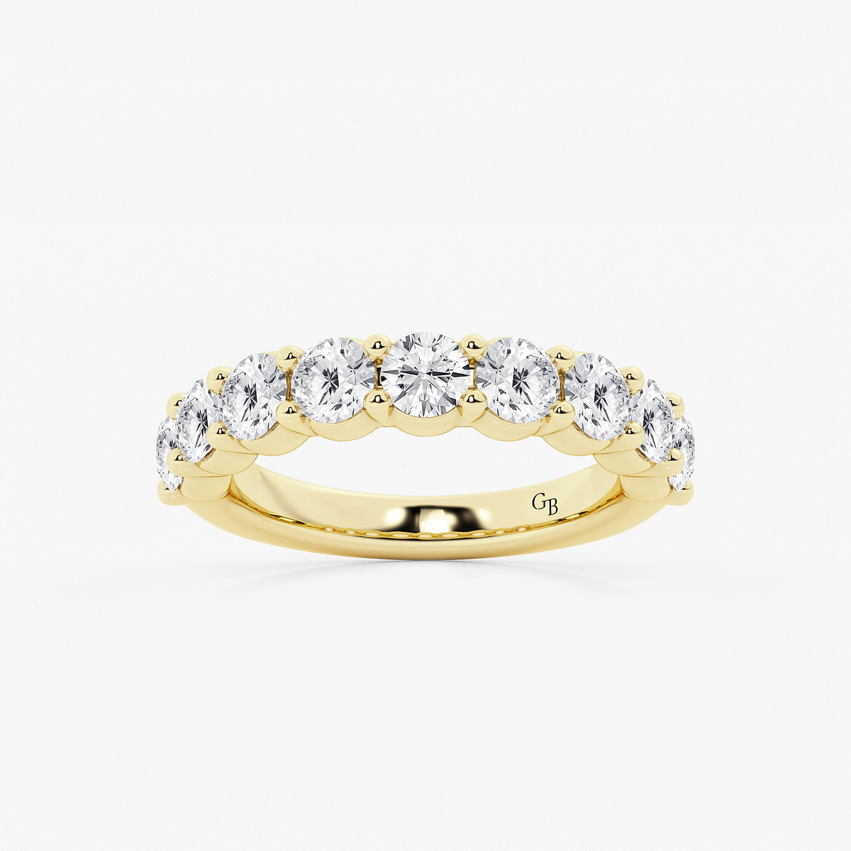 2 ctw Round Lab Grown Diamond Nine Stone Shared Prong Anniversary Band
