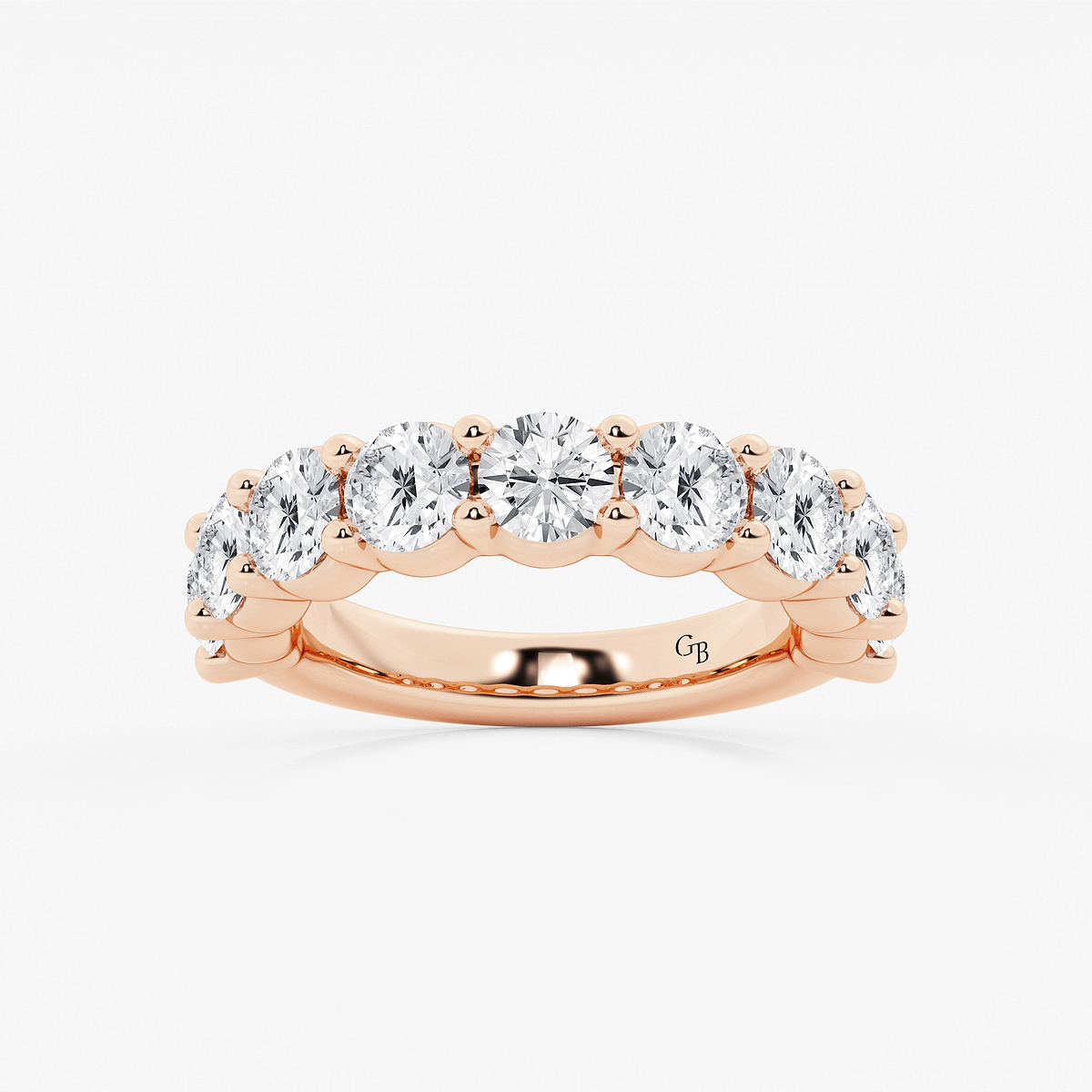 3 ctw Round Lab Grown Diamond Nine Stone Shared Prong Anniversary Band