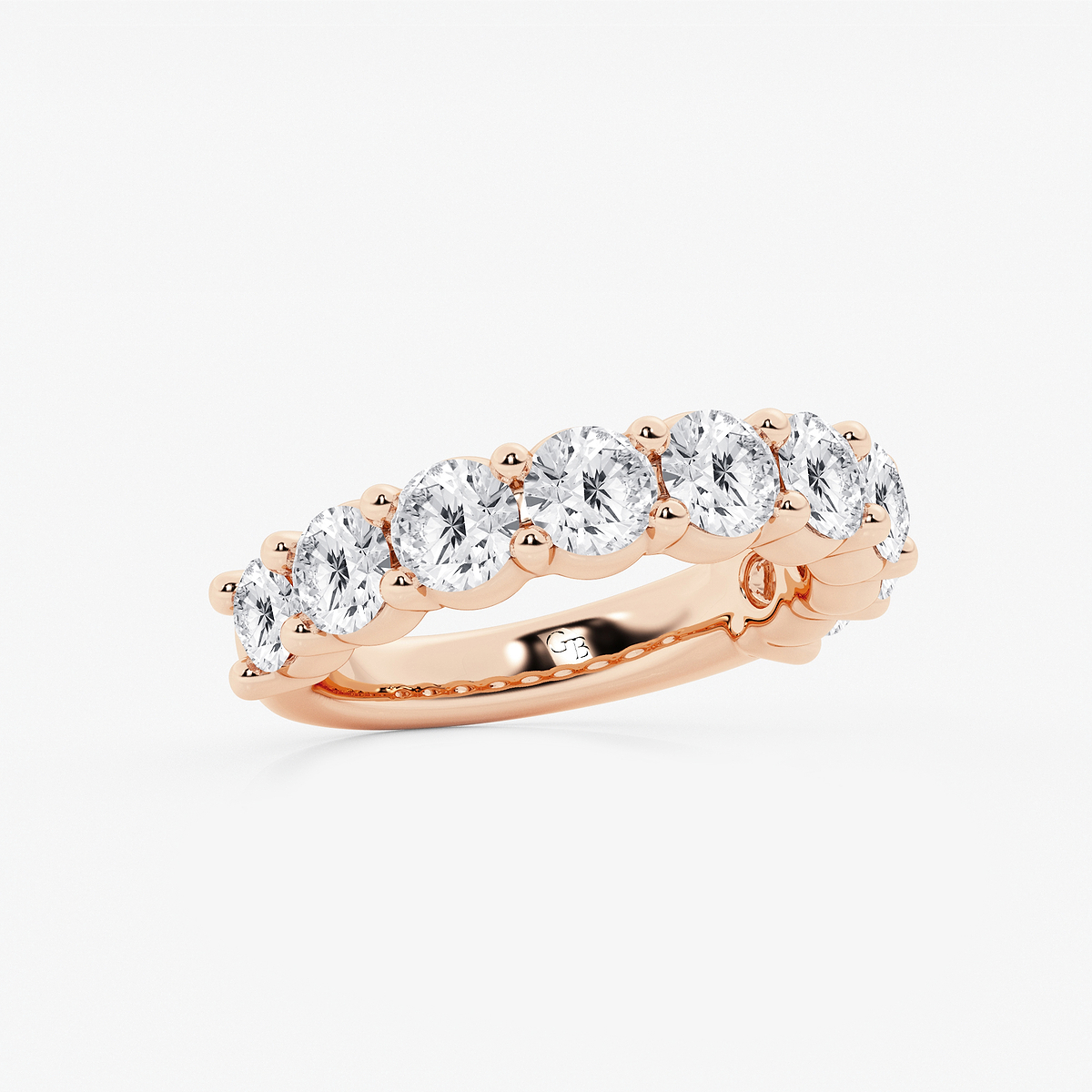 Additional Image 1 for  3 ctw Round Lab Grown Diamond Nine Stone Shared Prong Anniversary Band