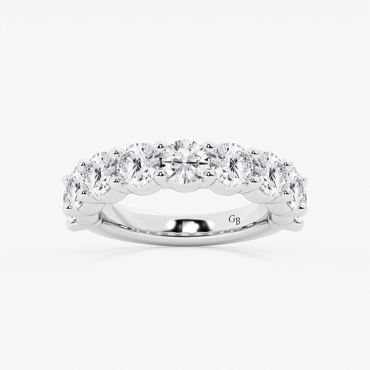 3 ctw Round Lab Grown Diamond Nine Stone Shared Prong Anniversary Band