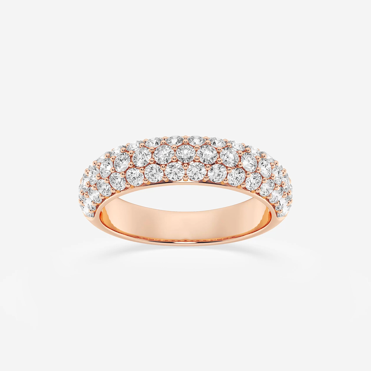 1 1/2 ctw Round Lab Grown Diamond Domed Band