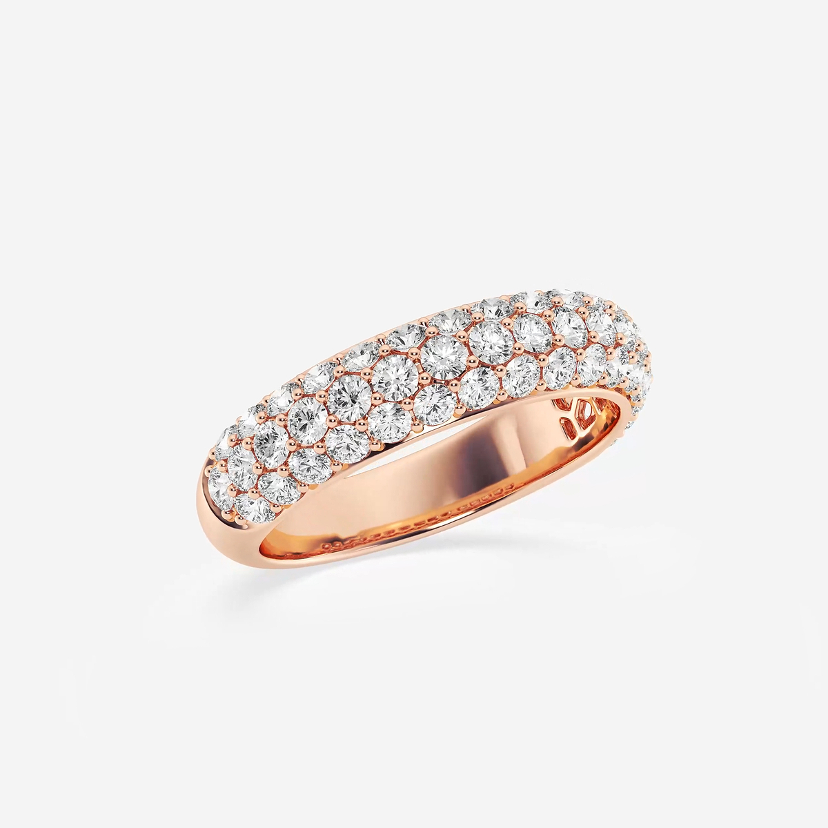 Additional Image 1 for  1 1/2 ctw Round Lab Grown Diamond Domed Band