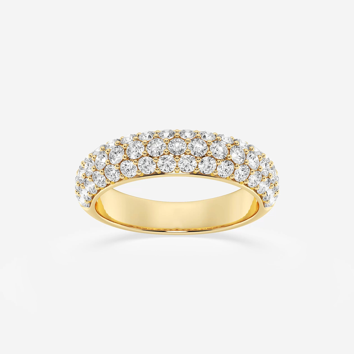 1 1/2 ctw Round Lab Grown Diamond Domed Band