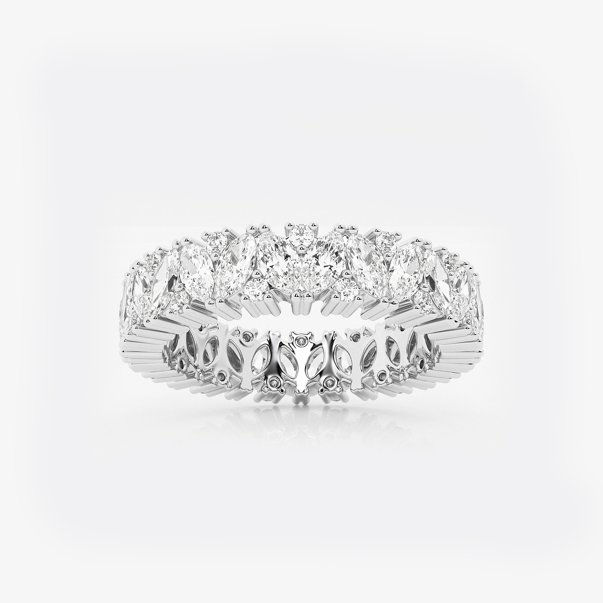 2 1/2 ctw Marquise and Round Lab Grown Diamond Alternating Eternity Band - 4.8mm Width
