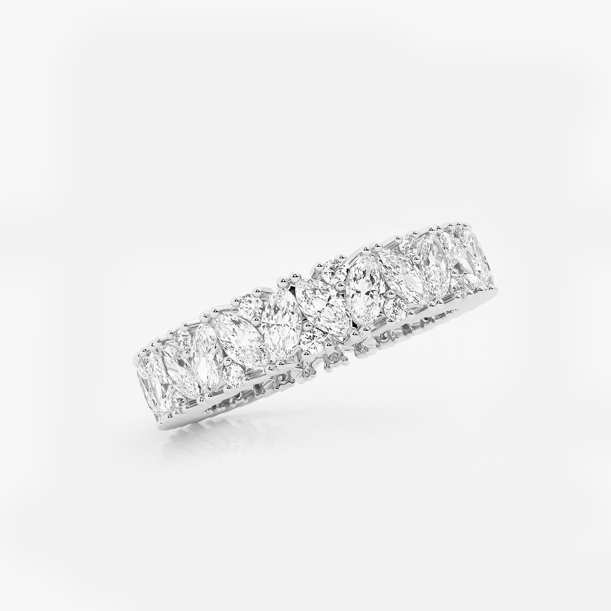 Additional Image 1 for  2 1/2 ctw Marquise and Round Lab Grown Diamond Alternating Eternity Band - 4.8mm Width