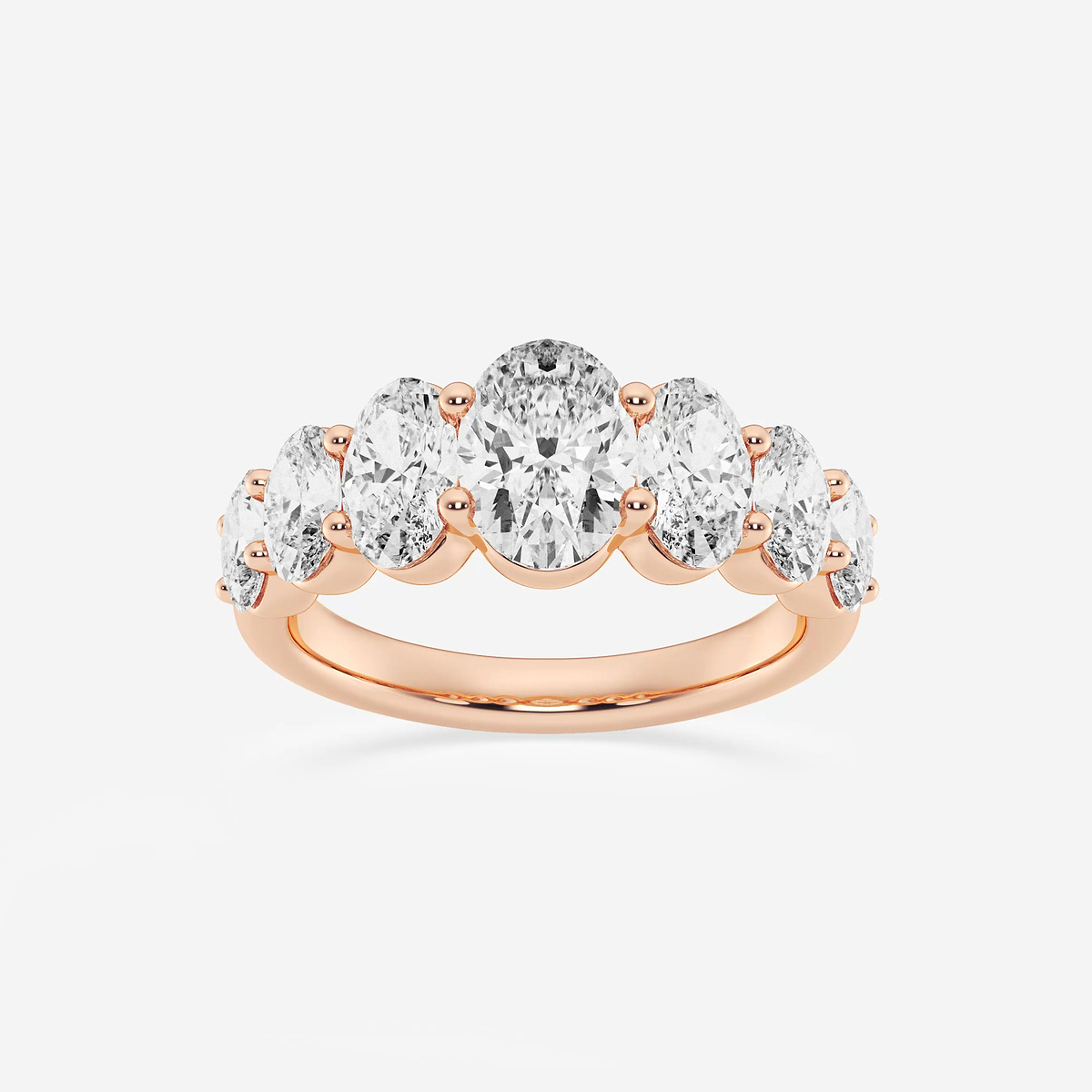3 ctw Oval Lab Grown Diamond Graduating Band