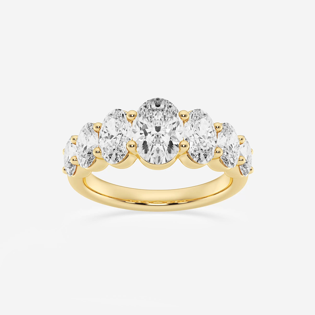 3 ctw Oval Lab Grown Diamond Graduating Band