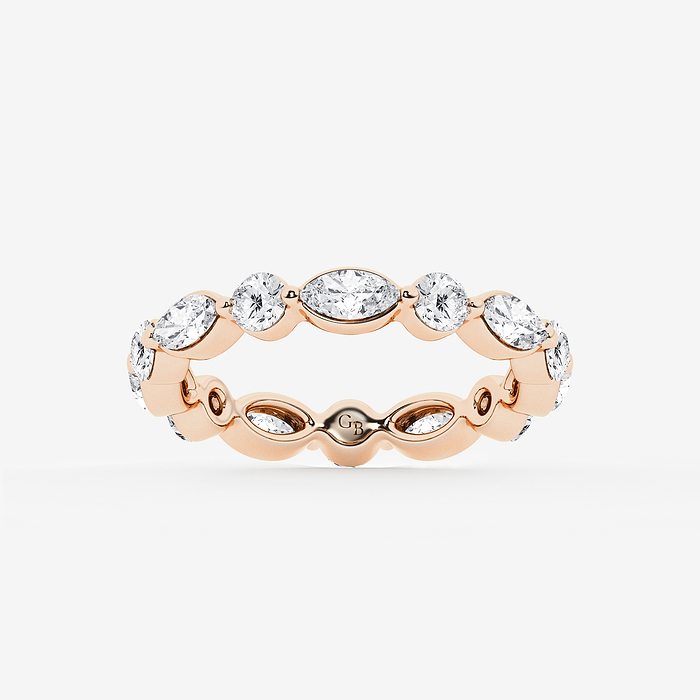 1 3/4 ctw Round and Marquise Lab Grown Diamond Alternating Eternity Band - 3mm Width