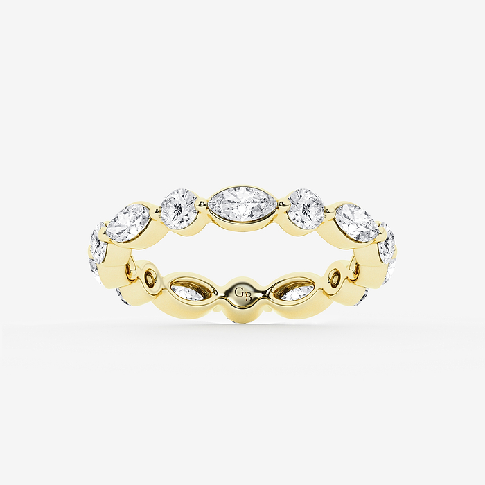 1 3/4 ctw Round and Marquise Lab Grown Diamond Alternating Eternity Band - 3mm Width