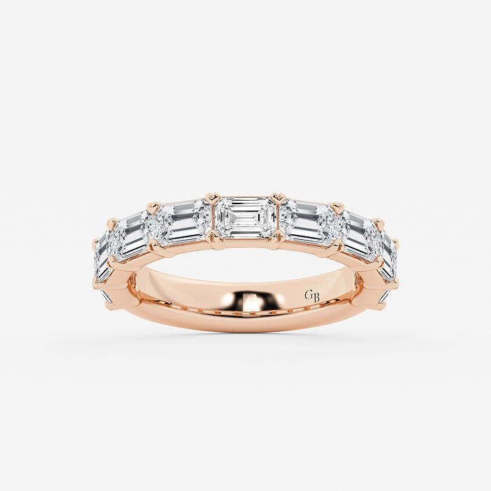 2 1/2 ctw Emerald Lab Grown Diamond Wedding Band