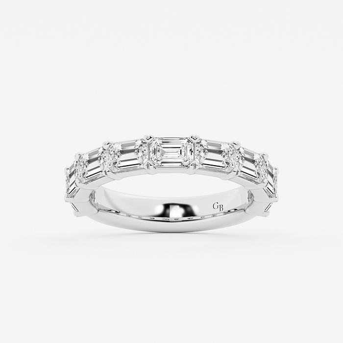 2 1/2 ctw Emerald Lab Grown Diamond Wedding Band