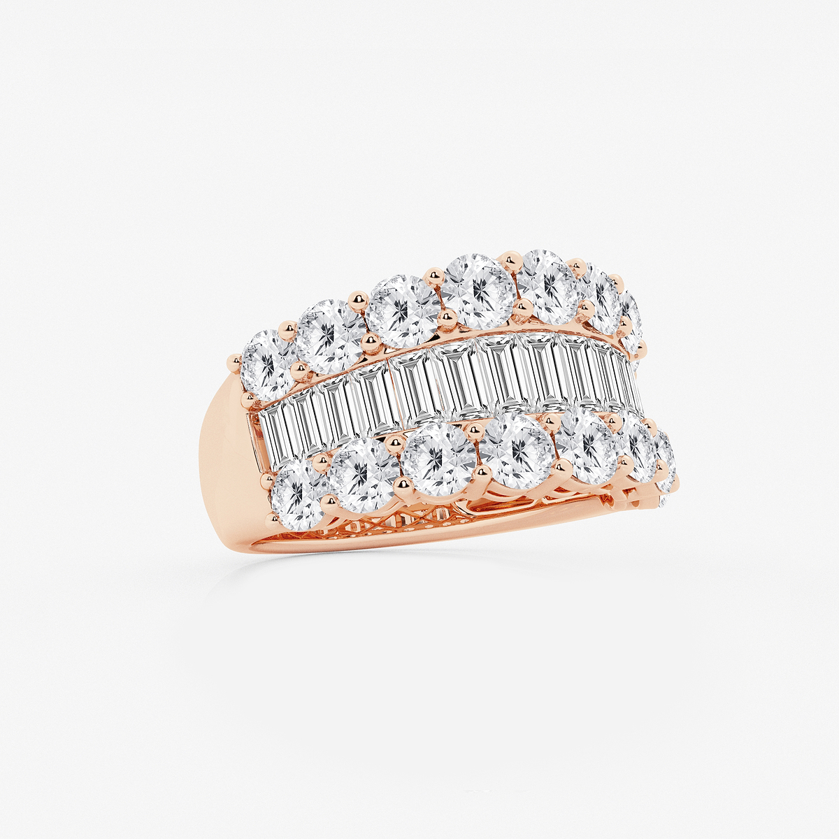 Additional Image 1 for  4 ctw Baguette and Round Lab Grown Diamond Band