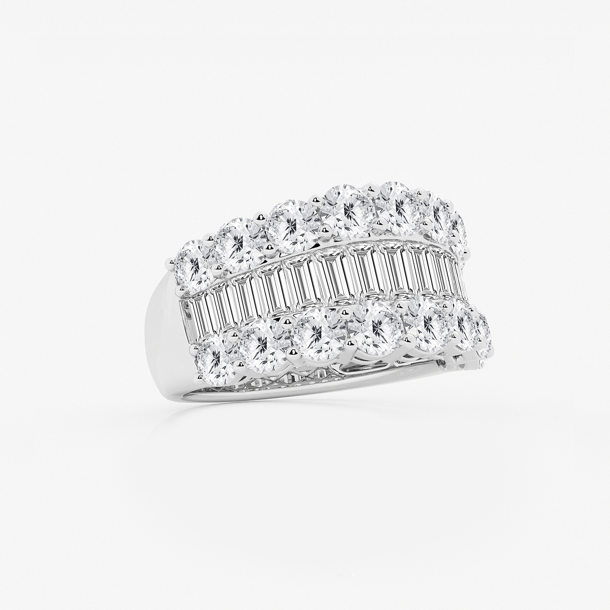 Additional Image 1 for  4 ctw Baguette and Round Lab Grown Diamond Band