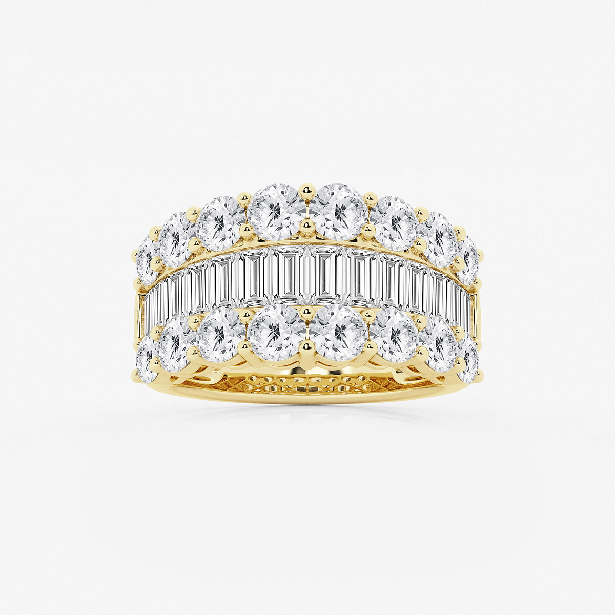 4 ctw Baguette and Round Lab Grown Diamond Band