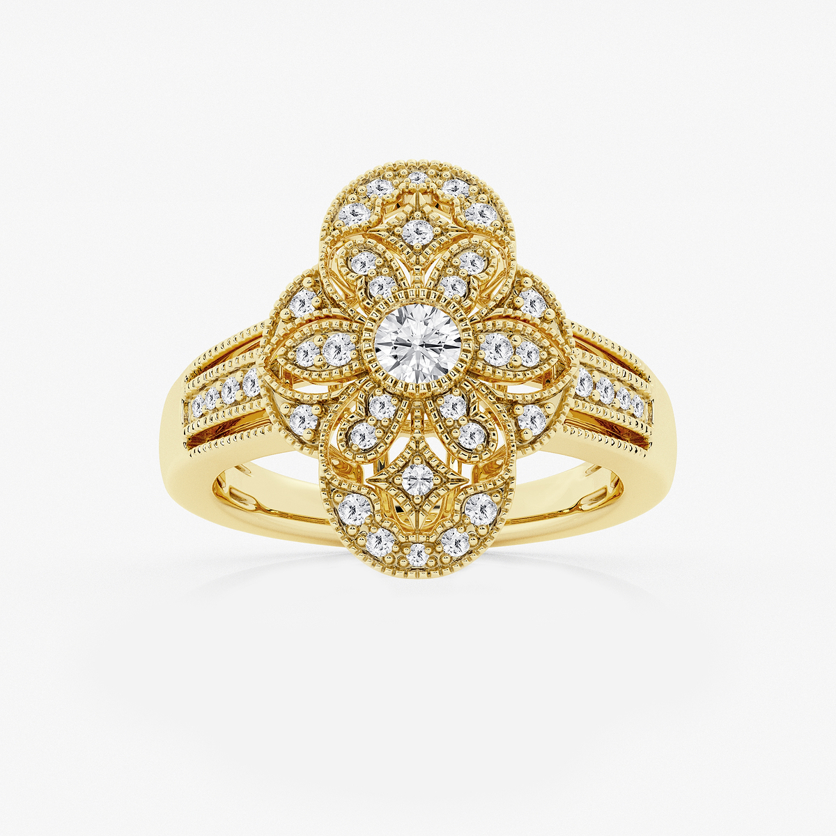 1/2 ctw Round Lab Grown Diamond Art Deco Band