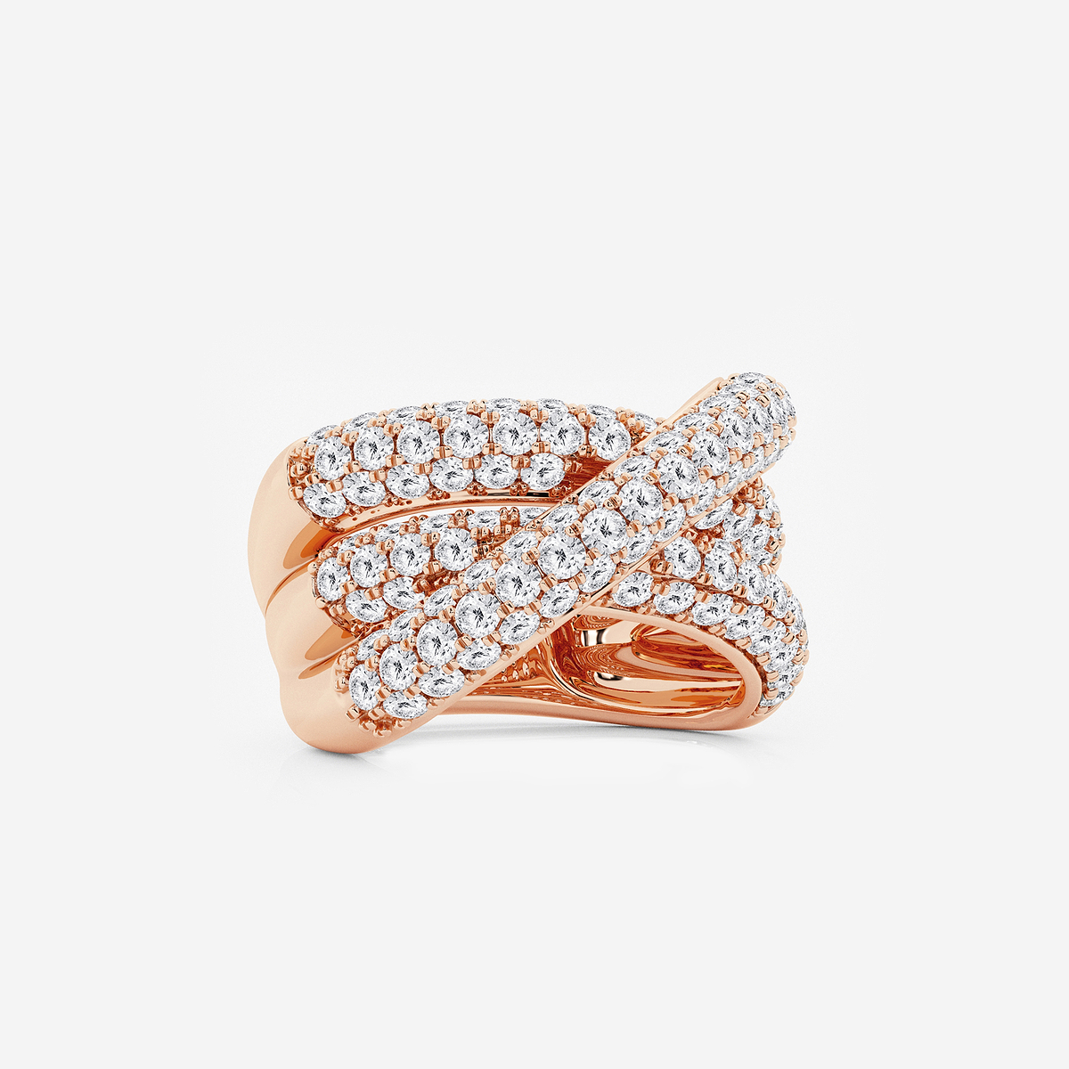 Additional Image 1 for  3 1/2 ctw Round Lab Grown Diamond Pave Crossover Band