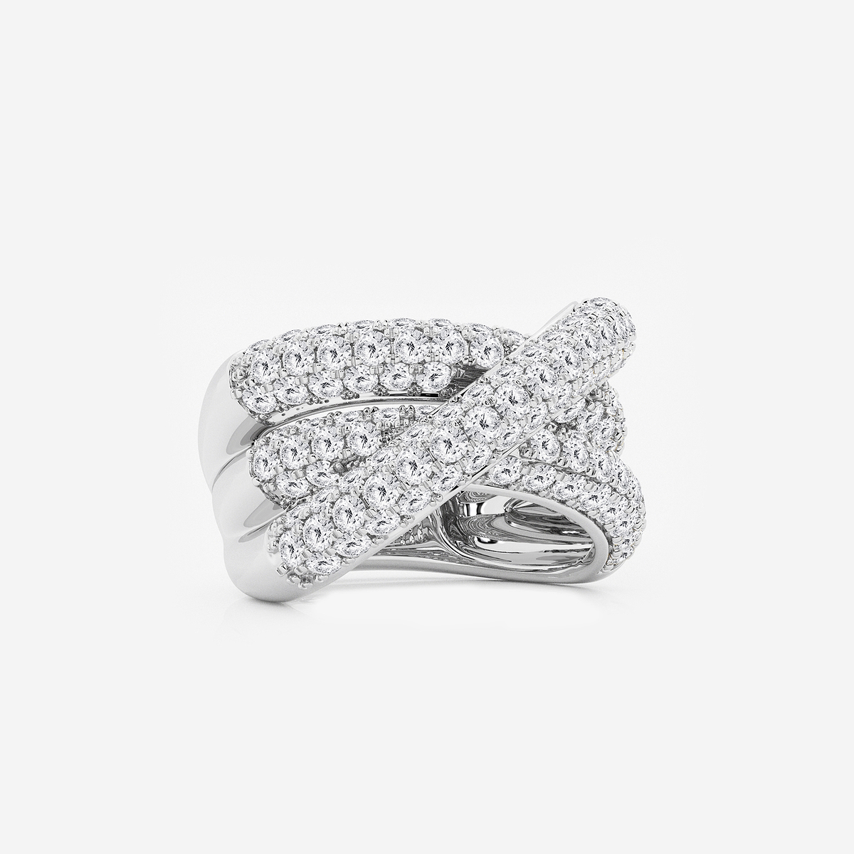 Additional Image 1 for  3 1/2 ctw Round Lab Grown Diamond Pave Crossover Band