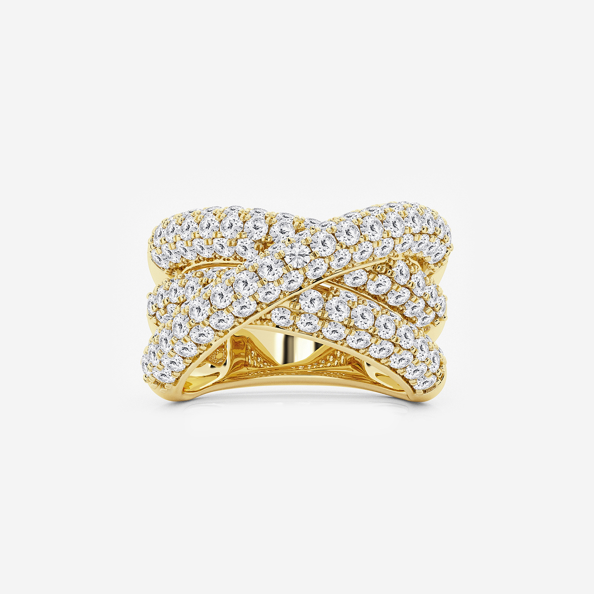 3 1/2 ctw Round Lab Grown Diamond Pave Crossover Band