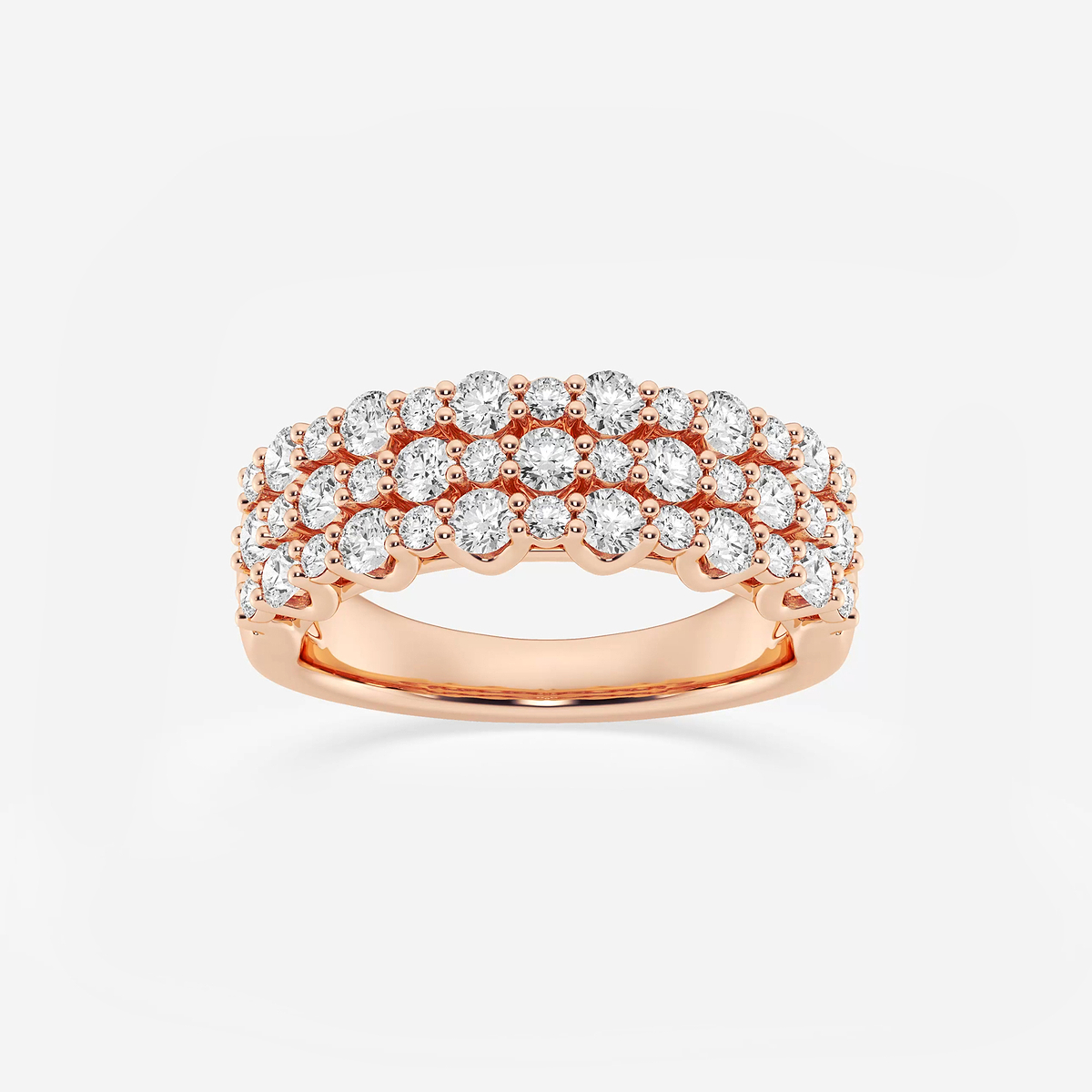 1 1/4 ctw Round Lab Grown Diamond Triple Row Band