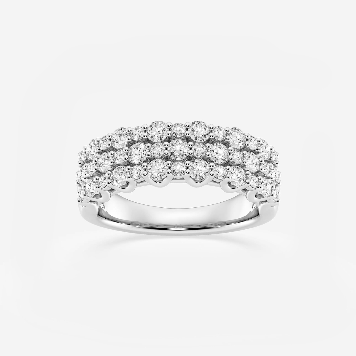 1 1/4 ctw Round Lab Grown Diamond Triple Row Band