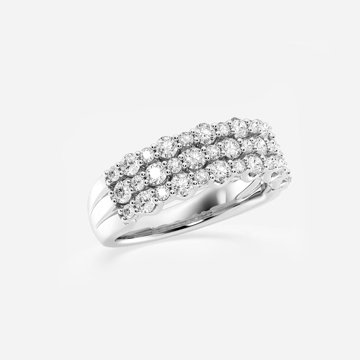 Additional Image 1 for  1 1/4 ctw Round Lab Grown Diamond Triple Row Band